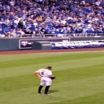 Hunter Pence takes a wild pitch in spring training